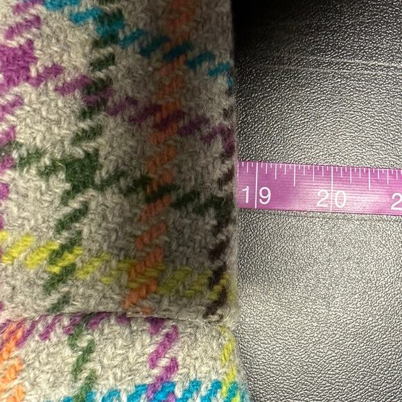Coach 1941 Colorful Checked Wool Tattersall Pea Coat Size M - Picture 8 of 9